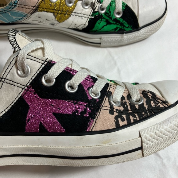 Converse ALL star unicorn colorful metallic low top sneakers. Sz M6 W8 like new - Picture 5 of 15